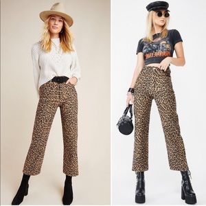 LEVI RIBCAGE STRAIGHT LEG CHEETAH PANTS